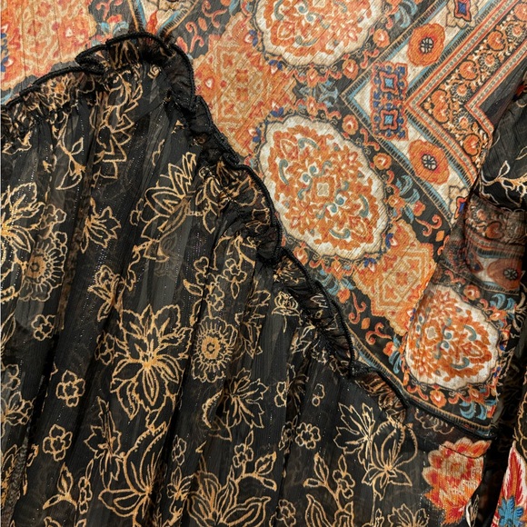 Rose + Olive Semi-Sheer Bohemian Blouse - Picture 2 of 6